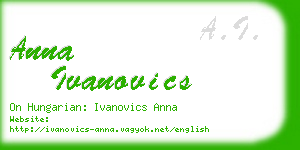anna ivanovics business card